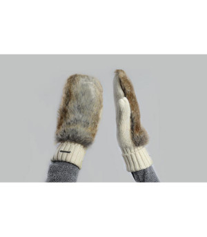 mitones de piel Amaranth paws beige